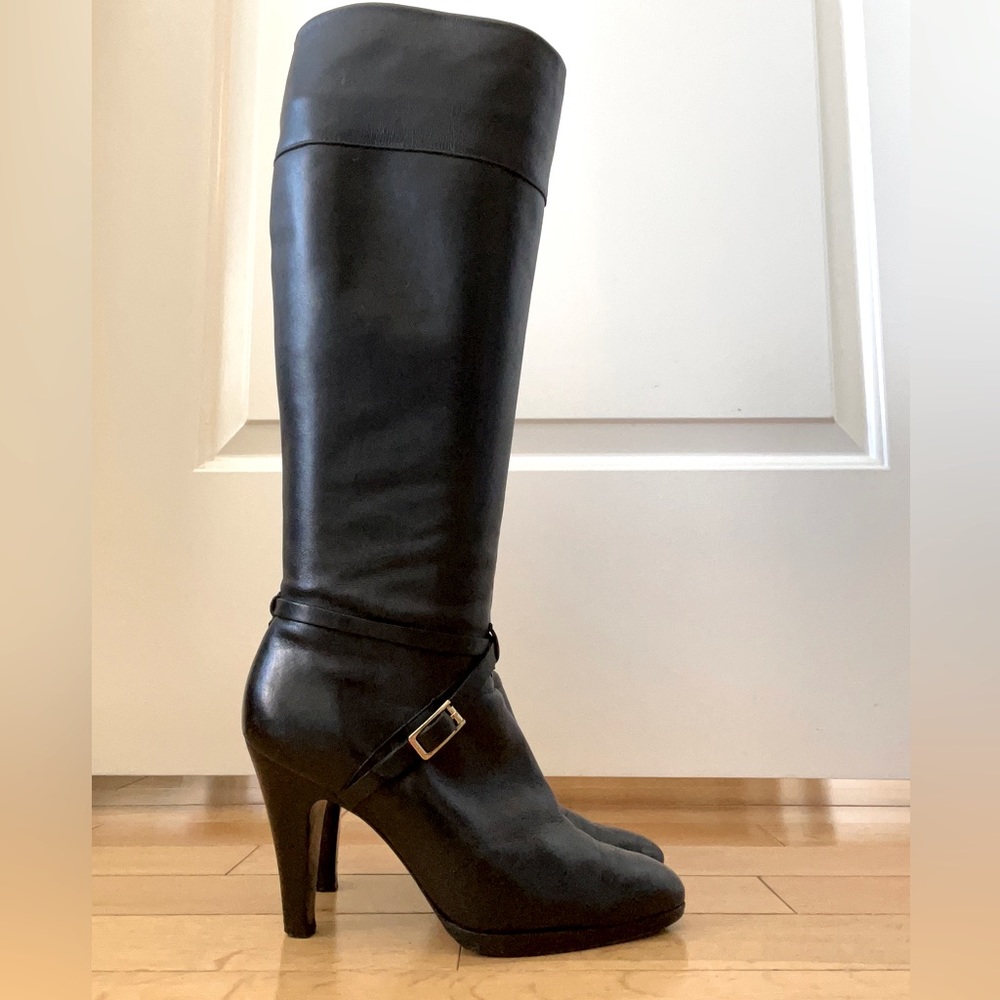 Banana Republic Knee High Black Leather Boots